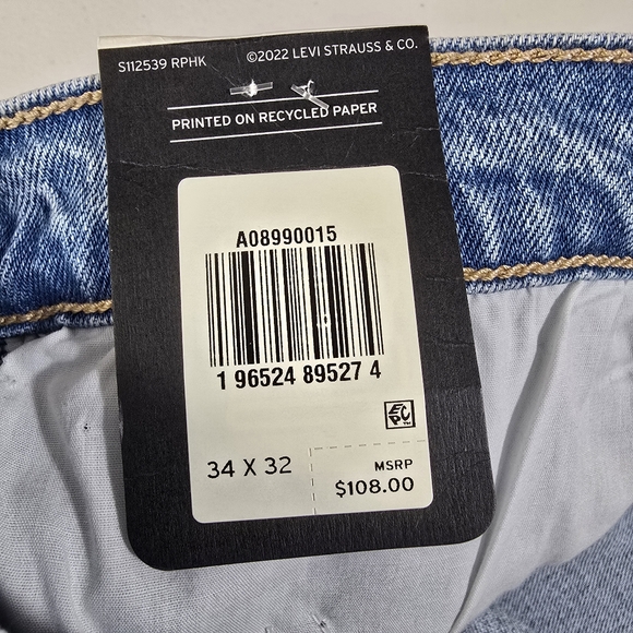 Levi's Premium Jeans 70's High Rise Flare Leg Womens 34 x 32  Medium Blue - Picture 12 of 13